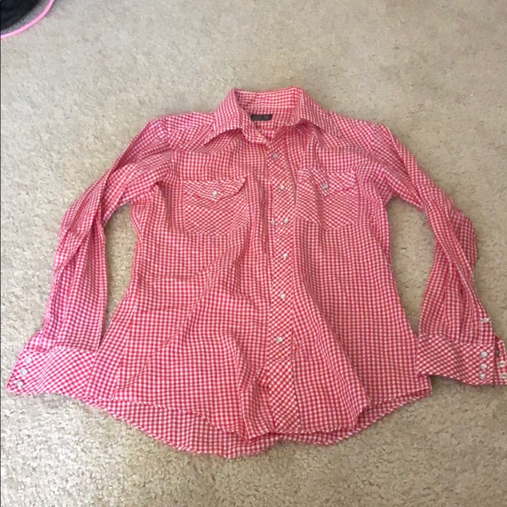 Vintage JCPenney Red Gingham Checkered Men's Shirt